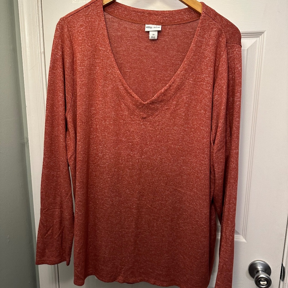 Ava & Viv casual brick red shirt